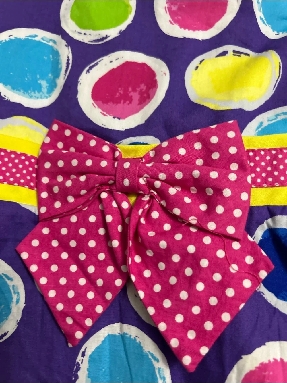 Rare,Too Purple Polka Dot Bow Sundress with Bright Multi Dots. Cotton Size 6 NWT